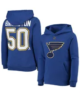 Big Boys Jordan Brand Binnington Blue St. Louis Blues Player Name and Number Hoodie