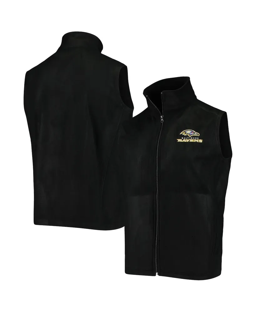 Men's Black Baltimore Ravens Houston Fleece Full-Zip Vest