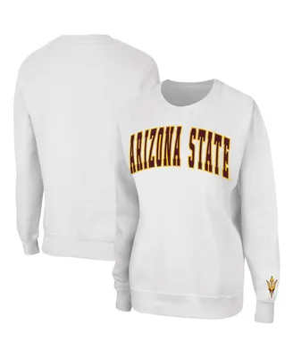 Women's Colosseum White Arizona State Sun Devils Campanile Pullover Sweatshirt
