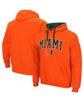 Men's Colosseum Orange Miami Hurricanes Big and Tall Arch & Logo 2.0 Pullover Hoodie