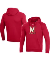 Men's Under Armour Red Maryland Terrapins Primary School Logo All Day Raglan Pullover Hoodie