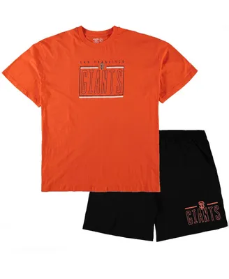 Men's Concepts Sport Orange and Black San Francisco Giants Big and Tall T-shirt and Shorts Sleep Set