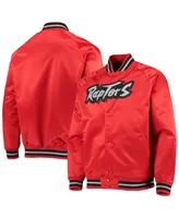 Men's Mitchell Ness Red Toronto Raptors Hardwood Classics Satin Full-Snap Raglan Jacket