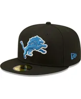 Men's New Era Black Detroit Lions Omaha Team 59Fifty Fitted Hat