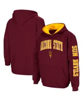 Big Boys Colosseum Maroon Arizona State Sun Devils 2-Hit Team Pullover Hoodie