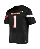Men's Under Armour #1 Texas Tech Red Raiders Logo Replica Football Jersey