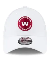 Men's New Era White Washington Football Team Circle Essential 9Forty Adjustable Hat