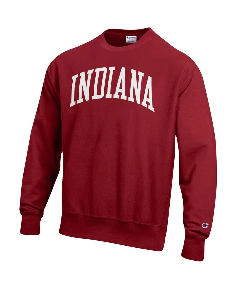 Men's Champion Crimson Indiana Hoosiers Arch Reverse Weave Pullover Sweatshirt