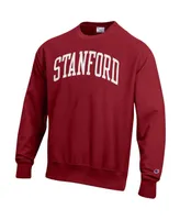 Men's Champion Cardinal Stanford Arch Reverse Weave Pullover Sweatshirt