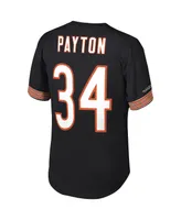 Men's Mitchell & Ness Walter Payton Black Chicago Bears Retired Player Name and Number Mesh Top