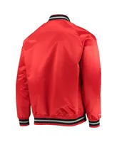 Men's Mitchell Ness Red Toronto Raptors Hardwood Classics Satin Full-Snap Raglan Jacket