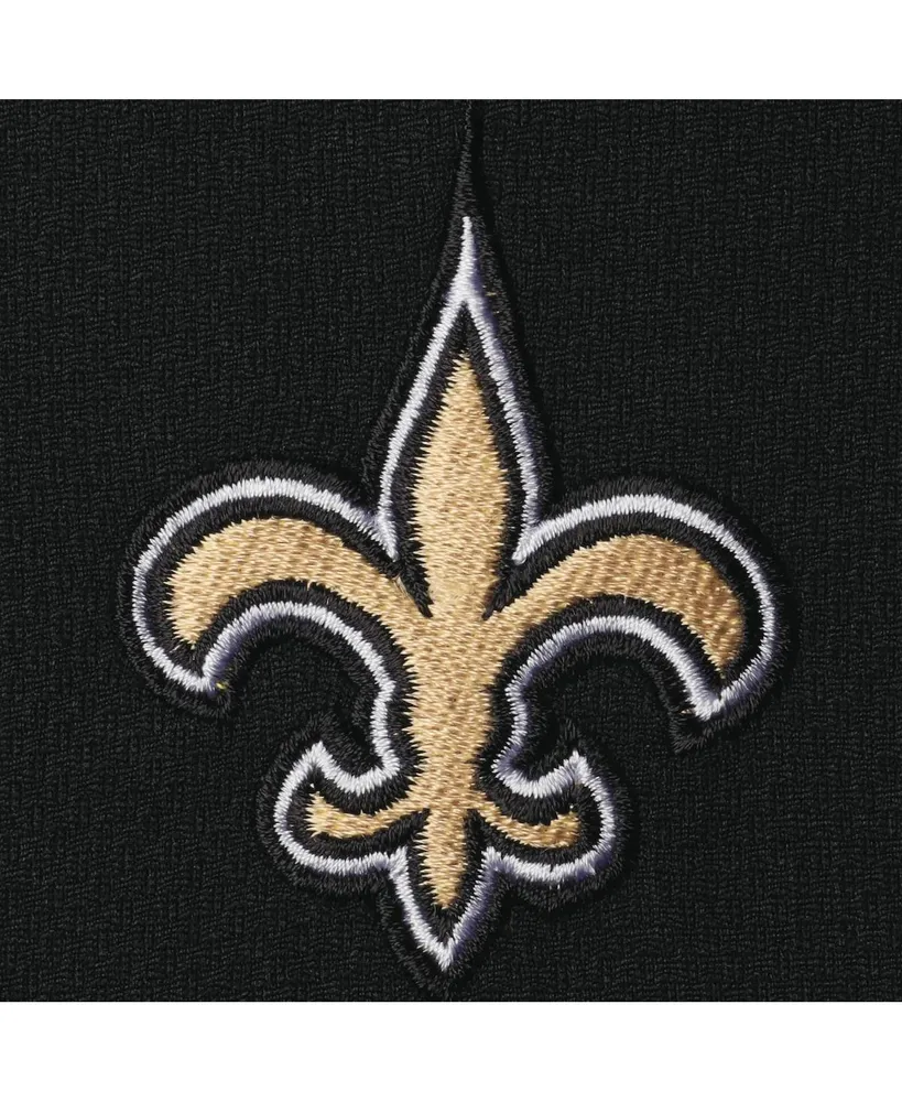 Men's Fanatics Black, Gold New Orleans Saints Big and Tall Polyester Quarter-Zip Raglan Jacket