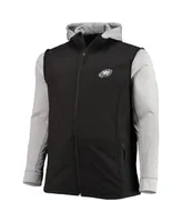 Men's Dunbrooke Black and Gray Philadelphia Eagles Big Tall Alpha Full-Zip Hoodie Jacket