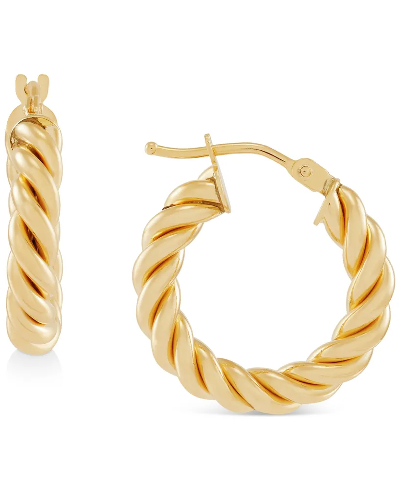 Twist Hoop Earrings in 10k Gold (20mm)