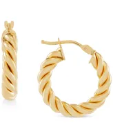 Twist Hoop Earrings in 10k Gold (20mm)