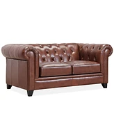 Closeout! Ciarah Chesterfield Leather Loveseat, Created for Macy's