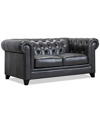 Closeout! Ciarah Chesterfield Leather Loveseat, Created for Macy's