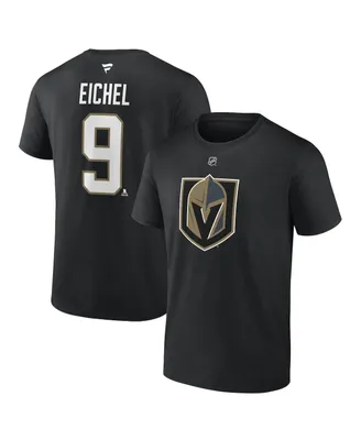 Men's Fanatics Jack Eichel Black Vegas Golden Knights Authentic Stack Name and Number T-shirt
