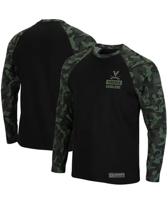 Men's Black Virginia Cavaliers Oht Military-Inspired Appreciation Camo Raglan Long Sleeve T-shirt