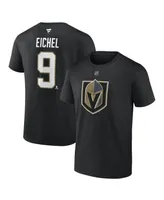 Men's Fanatics Jack Eichel Black Vegas Golden Knights Authentic Stack Name and Number T-shirt