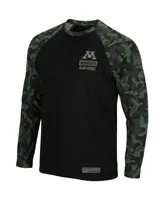 Men's Black Minnesota Golden Gophers Oht Military-Inspired Appreciation Camo Raglan Long Sleeve T-shirt