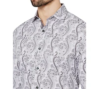 Society of Threads Men's Slim Fit Non-Iron Ornate Paisley Performance Dress Shirt