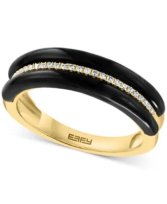 Effy Onyx & Diamond (1/10 ct. t.w.) Ring in 14k Gold