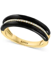 Effy Onyx & Diamond (1/10 ct. t.w.) Ring in 14k Gold