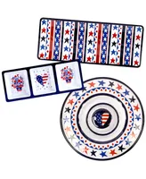 Certified International Stars and Stripes Melamine Hostess Set, 3 Piece