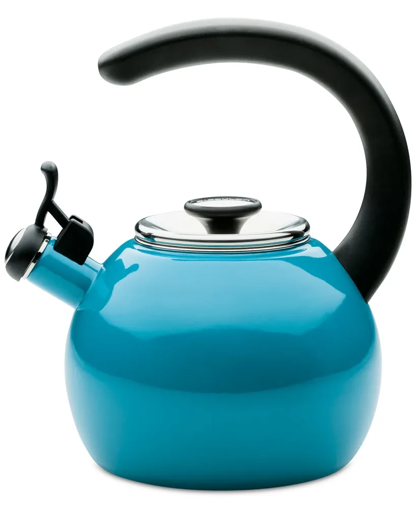 Circulon Enamel on Steel 2-Qt. Whistling Teakettle with Flip-Up Spout