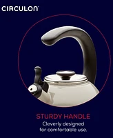 Circulon Enamel on Steel 2-Qt. Whistling Teakettle with Flip-Up Spout