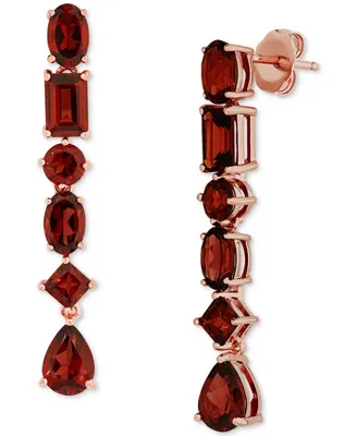 Garnet Multi-Cut Linear Drop Earrings (6-7/8 ct. t.w.) in 18k Rose Gold-Plated Sterling Silver