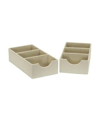 3-Compartment Drawer Organizers, Set of 2