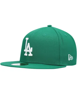 Men's New Era Green Los Angeles Dodgers Logo White 59FIFTY Fitted Hat