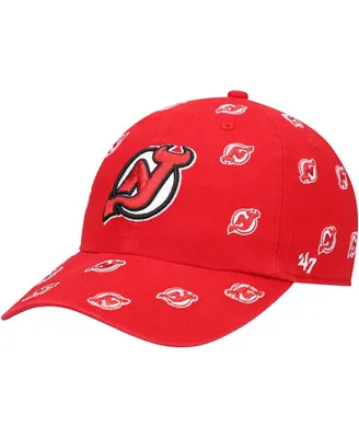 Women's '47 Red New Jersey Devils Confetti Clean Up Logo Adjustable Hat
