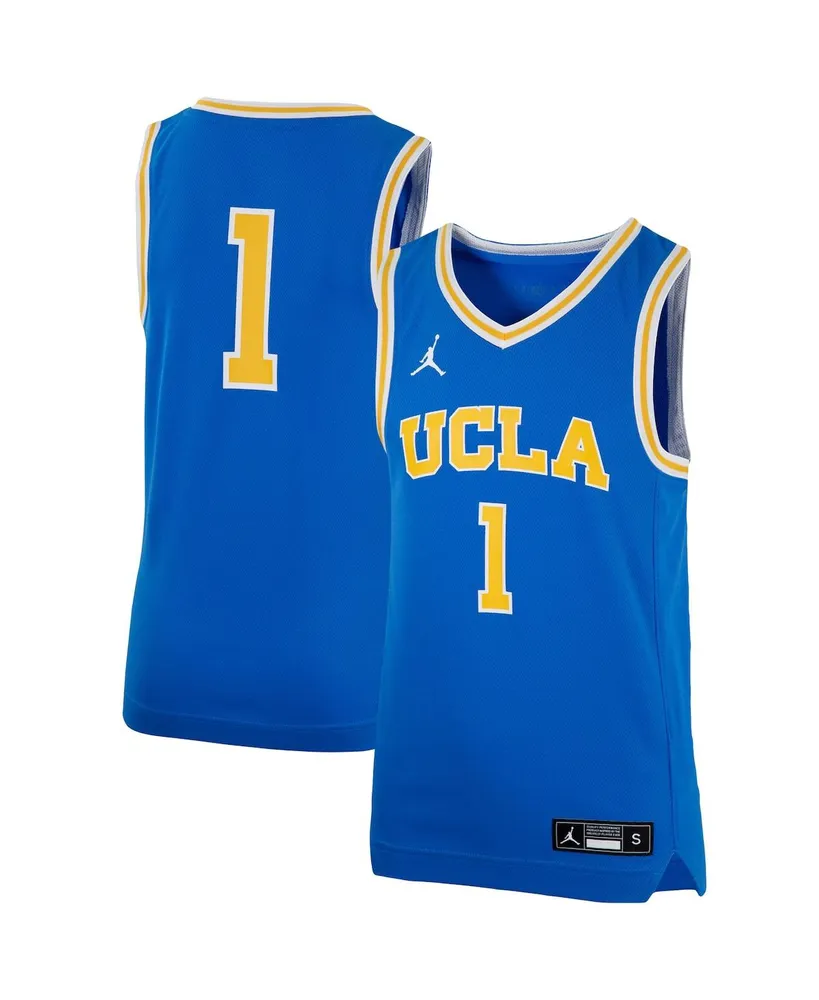 Big Boys Jordan 1 Blue Ucla Bruins Team Replica Basketball Jersey