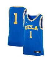 Big Boys Jordan 1 Blue Ucla Bruins Team Replica Basketball Jersey