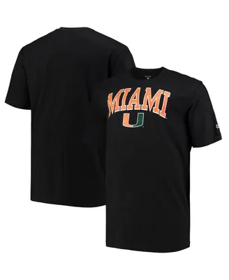 Men's Champion Black Miami Hurricanes Big and Tall Arch Over Wordmark T-shirt