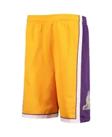 Big Boys Mitchell & Ness Gold Tone Los Angeles Lakers 2009 Hardwood Classics 75th Anniversary Swingman Shorts