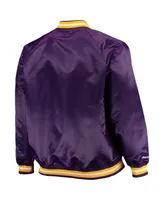 Men's Mitchell & Ness Los Angeles Lakers Big and Tall Hardwood Classics Raglan Satin Full-Snap Jacket