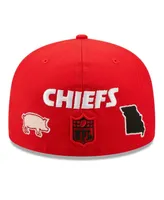 Men's New Era Red Kansas City Chiefs Team Local 59FIFTY Fitted Hat