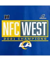 Men's Fanatics Royal Los Angeles Rams 2021 Nfc West Division Champions Big and Tall Blocked Favorite T-shirt