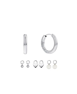 Calvin Klein Women's Stainless Steel Huggie Earrings Gift Set