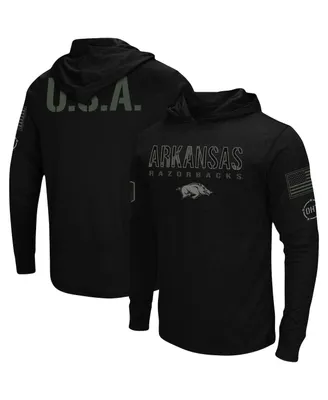 Men's Black Arkansas Razorbacks Oht Military-Inspired Appreciation Hoodie Long Sleeve T-shirt