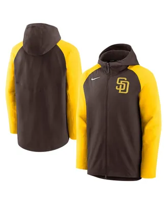 Men's Brown, Gold San Diego Padres Authentic Collection Full-Zip Hoodie Performance Jacket