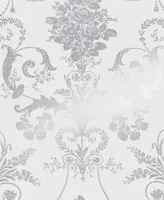 Laura Ashley Josette Metallic Silver Wallpaper - Silver