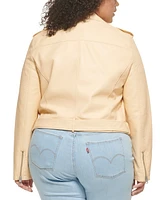 Levi's Plus Faux Leather Belted Motorcycle Jacket
