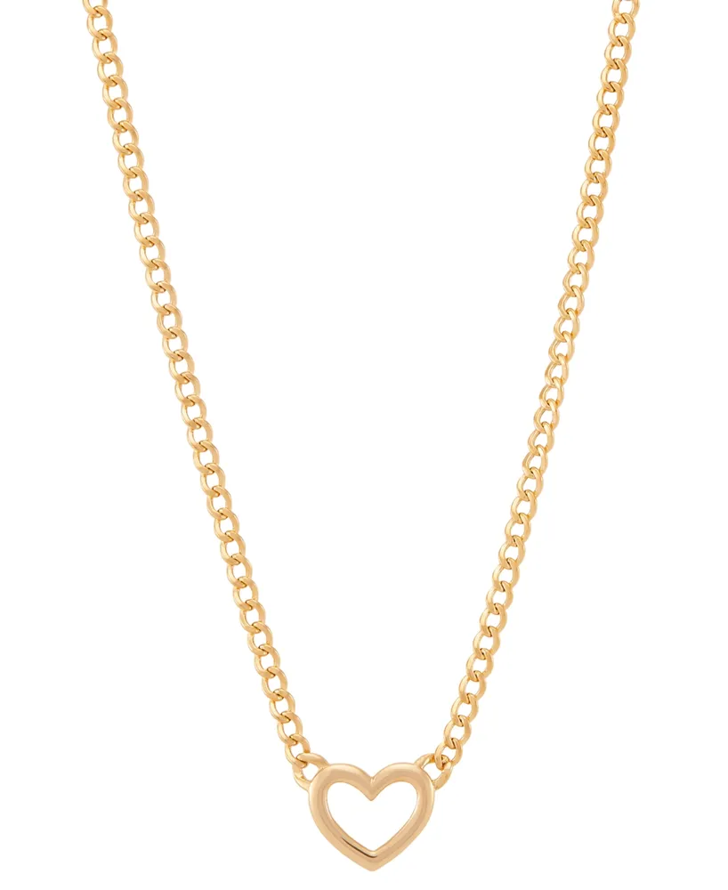 Open Heart Pendant Necklace in 10k Gold, 16" + 2" extender