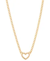Open Heart Pendant Necklace in 10k Gold, 16" + 2" extender