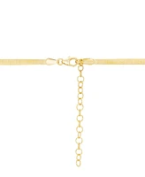 Herringbone Link Chain Necklace (3-3/8mm) in 10k Gold, 16" + 2" extender